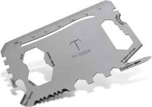 Pocket Tool - 17 in 1 Titanium Credit Card Size Multi-Tool for Quick Repairs and camping. Slim, Minimalist Card Wallet Tool Card. Gifts for Dad, Husband, Men.