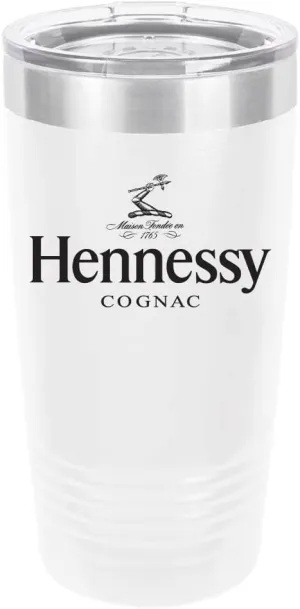 Polar Camel Hennessy 20oz Tumbler - Ringneck Stainless Steel Tumbler Insulated Cup - Vacuum Insulated Tumbler with Clear Lid - Great Travel Tumbler - Premium Quality Stainless Steel Tumblers