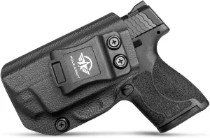 POLE.CRAFT IWB Kydex Holster Fit: Smith & Wesson M&P Shield M2.0 9mm/.40 S&W 3.1" Barrel with Integrated Crimson Trace Laser - Adj. Cant Retention - Cover Mag-Button - No Wear - No Jitter