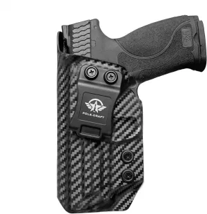 POLE.CRAFT M&P 2.0 Holster IWB Kydex Holster Fit: Smith & Wesson M&P 9mm M2.0 4"/4.25" Pistol with Thumb Safety - Inside Waistband Concealed - Cover Mag-Button - Widened Entrance - No Wear, No Jitter