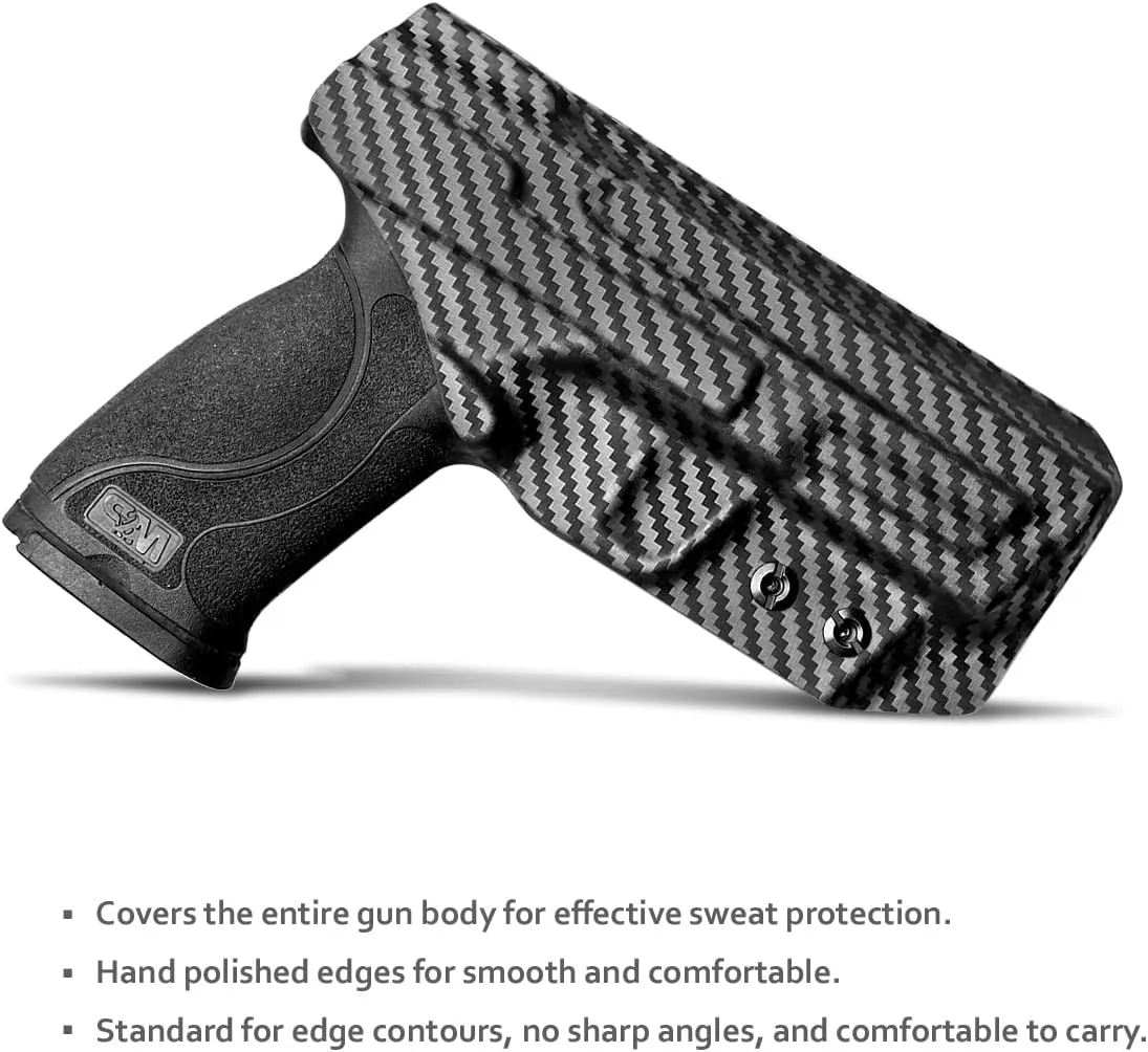 POLE.CRAFT M&P 2.0 Holster IWB Kydex Holster Fit: Smith & Wesson M&P 9mm M2.0 4"/4.25" Pistol with Thumb Safety - Inside Waistband Concealed - Cover Mag-Button - Widened Entrance - No Wear, No Jitter