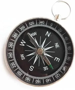 Portable Aluminum Lightweight Emergency Compass with Keychain, Fluorescent Outdoor Survival Navigation Tool