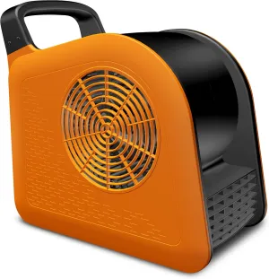 Portable Blower Fan for Home: High Velocity Floor Fans for Cooling and Drying - Air Mover with 185° Rotating for Bedroom, Garage, Shop and Gym, 3 Speeds Utility Fan with 2 AC Outlets, Orange