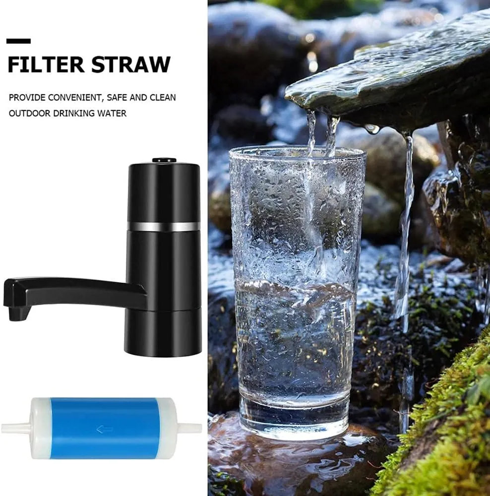 Portable Water Filter, Automatic Water Filter Straw, Mini Water Filtration System, Outdoor Survival Straw, Water Filtration Straw Emergency Survival Gear Water Purifier