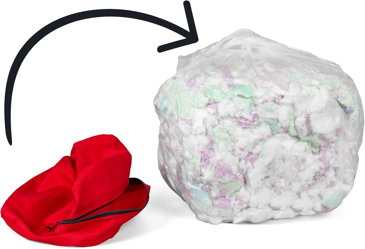 Posh Beanbags Refll Foam Filling, Shredded 10lbs, Multi-Color