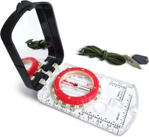 Posinly Advanced Orienteering Compass - Survival Whistle, Map Reading Field Compass for Camping, Hiking & Navigation, Great for Kids