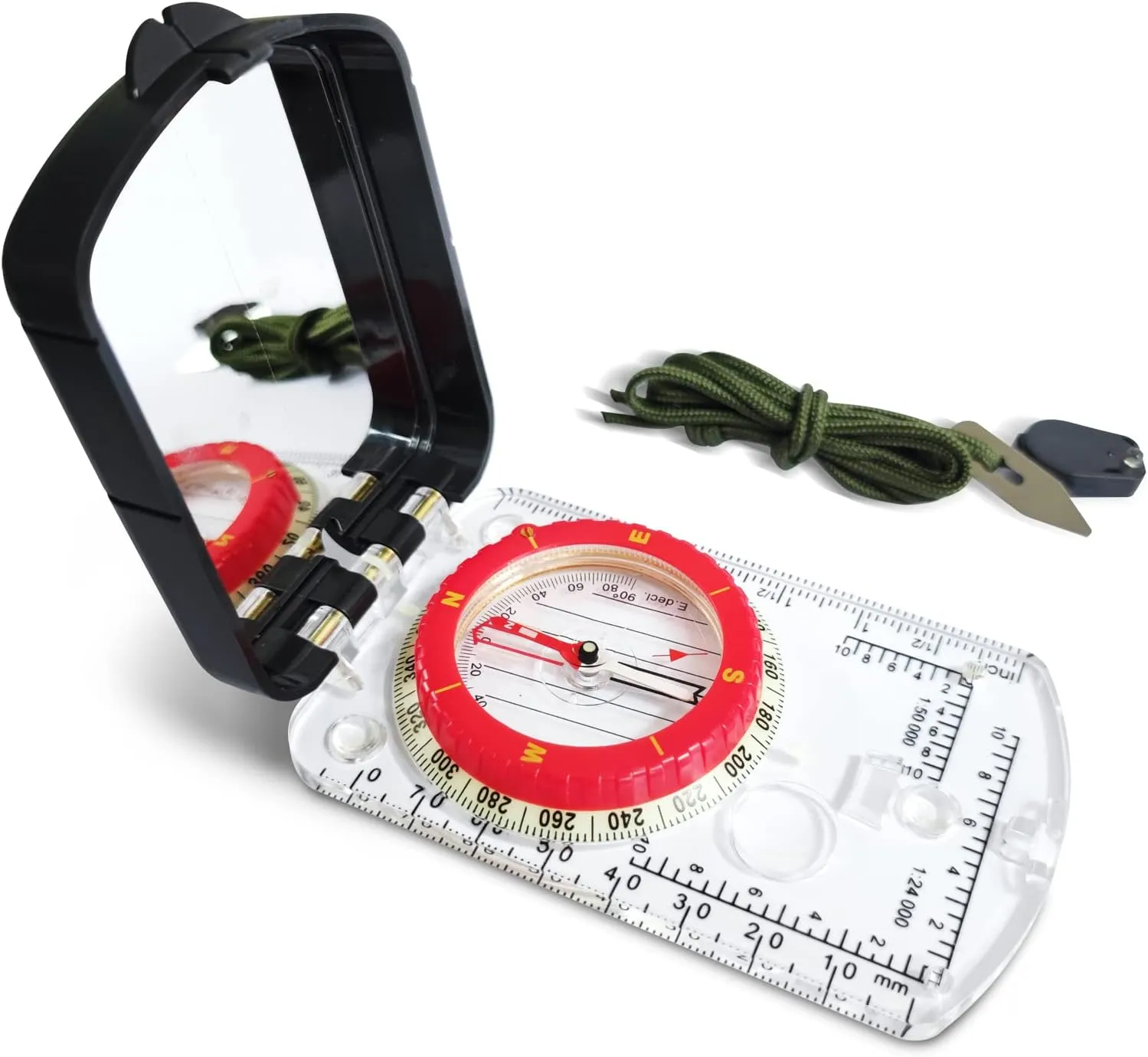 Posinly Advanced Orienteering Compass - Survival Whistle, Map Reading Field Compass for Camping, Hiking & Navigation, Great for Kids