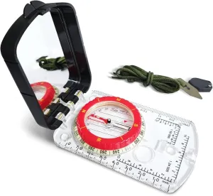 Posinly Orienteering Compass with Survival Whistle - Advanced Boy Scout Compass for Camping, Hiking and Navigation, Professional Field Compass for Map Reading, Compass for Kids