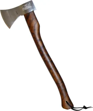 Prandi German Style Axe Limited Edition Line - 3.011.10.AH - Radica Style 2.25 lbs Mirror Polished Carbon Steel Head with 23.62" American Hickory Handle - No Sheath Included
