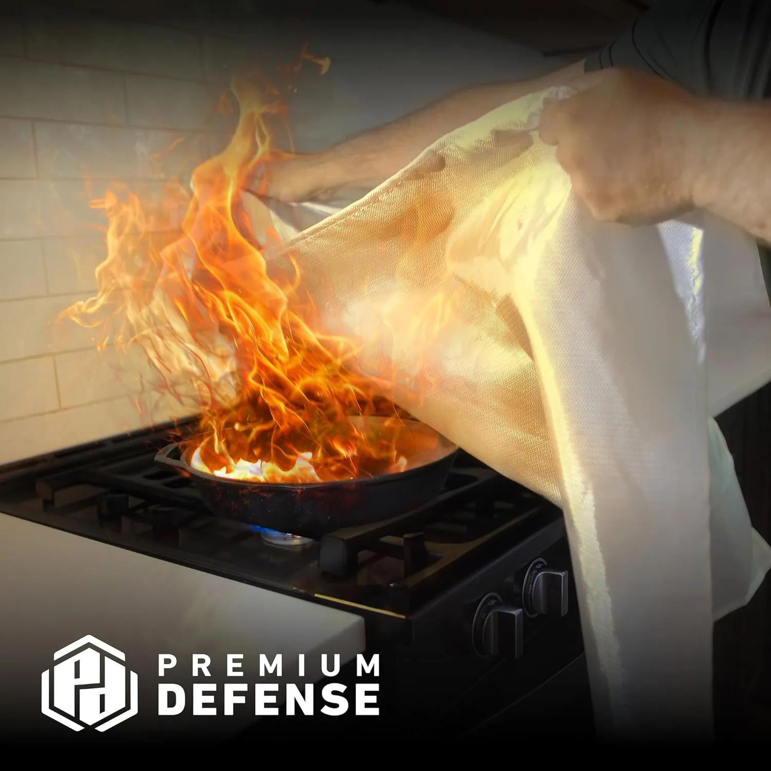 Premium Defense Fire Blanket, Emergency Fire Blanket, Fire Extinguisher, Flame Suppression, Fiberglass