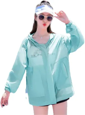 Pulcykp Women Loose Ice Silk Jacket Walking Travel and Fishing Outdoor Sports Clothing