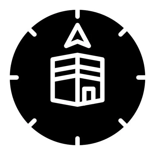 Qibla Compass Glyph Icon