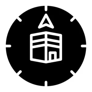 Qibla Compass Glyph Icon