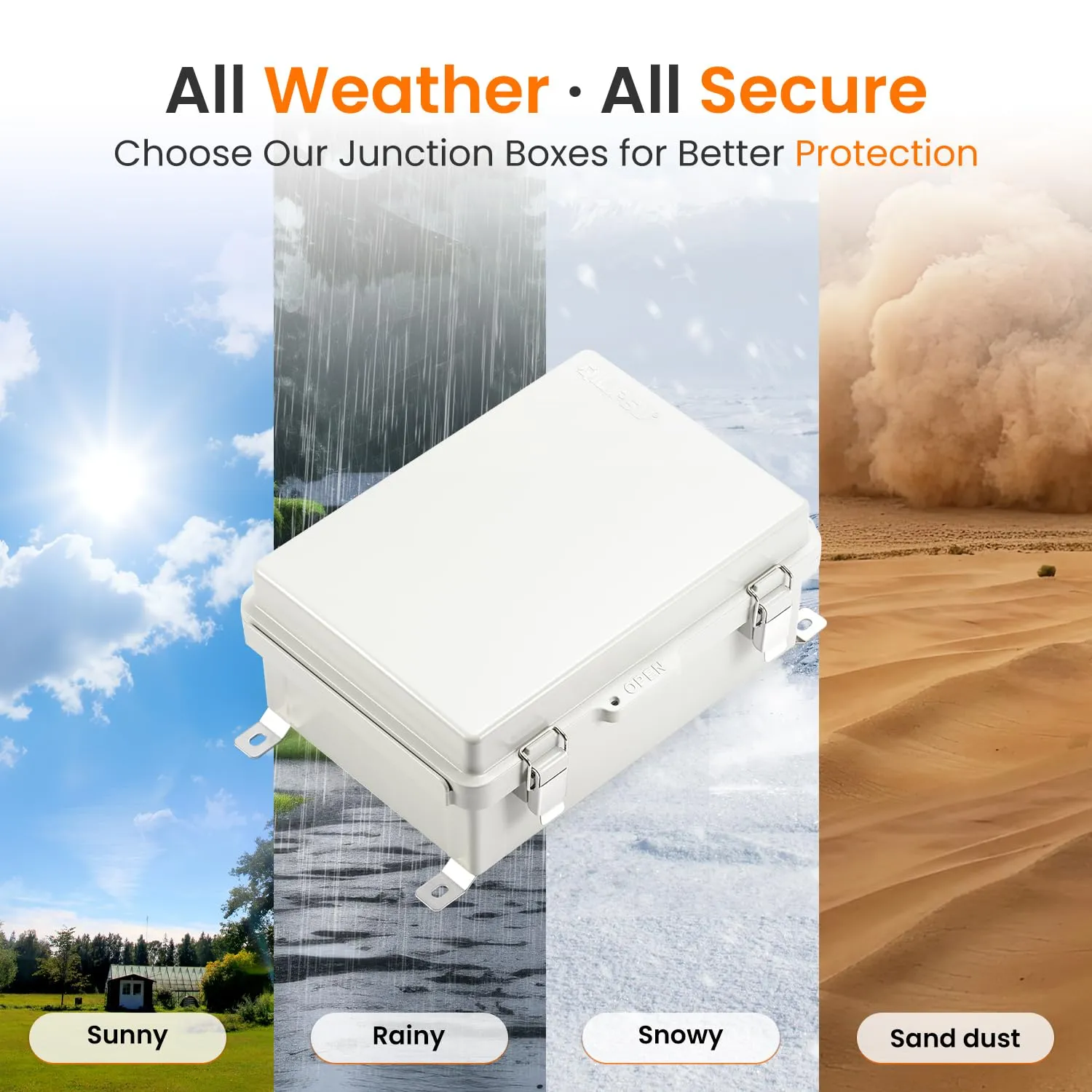 QILIPSU UL94-V0 Outdoor Electrical Box 11.4"x7.5"x5.5" Pro Waterproof Junction Box Weatherproof PC/ABS Alloy Plastic IP67 Project Electric Enclosure Grey Hinged Door