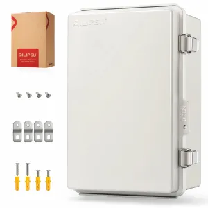 QILIPSU UL94-V0 Outdoor Electrical Box 11.4"x7.5"x5.5" Pro Waterproof Junction Box Weatherproof PC/ABS Alloy Plastic IP67 Project Electric Enclosure Grey Hinged Door