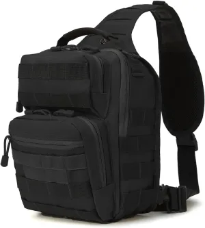 QT&QY Tactical Sling Bag for Men Small Military Rover Shoulder Backpack EDC Chest Pack Molle Assault Range Bag