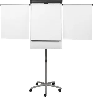 Quartet Easel, Magnetic Whiteboard/Flipchart, 3' x 2', Compass Mobile Presentation, Graphite Frame (ECM32EU)