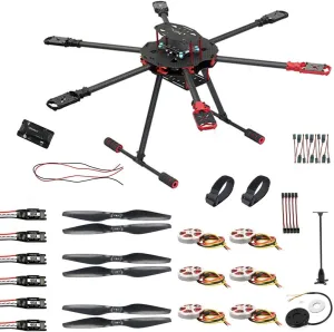 QWinOut Q705 DIY Drone Kit Helicopter T18 PRO /AT9S/FS-i6/AT10 Remote Control APM/PIX Flight Control 40A ESC Aircraft RTF (KIT 11)
