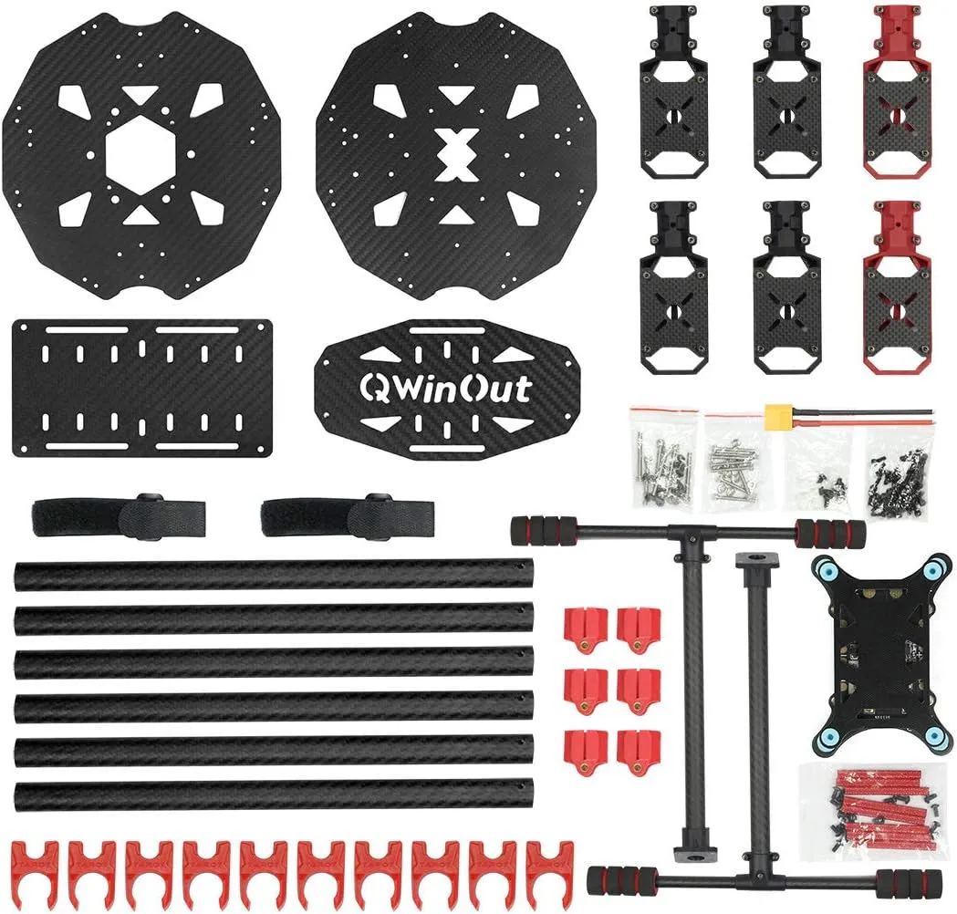 QWinOut Q705 DIY Drone Kit Helicopter T18 PRO /AT9S/FS-i6/AT10 Remote Control APM/PIX Flight Control 40A ESC Aircraft RTF (KIT 11)