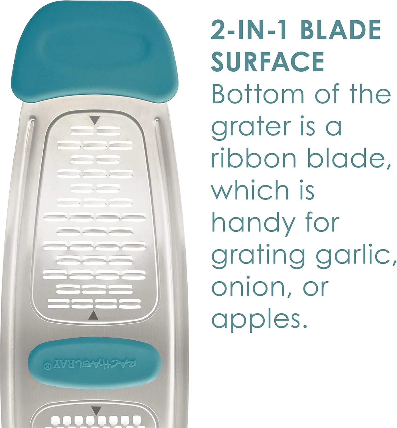 Rachael Ray Multi Stainless Steel Grater, Small, Agave Blue