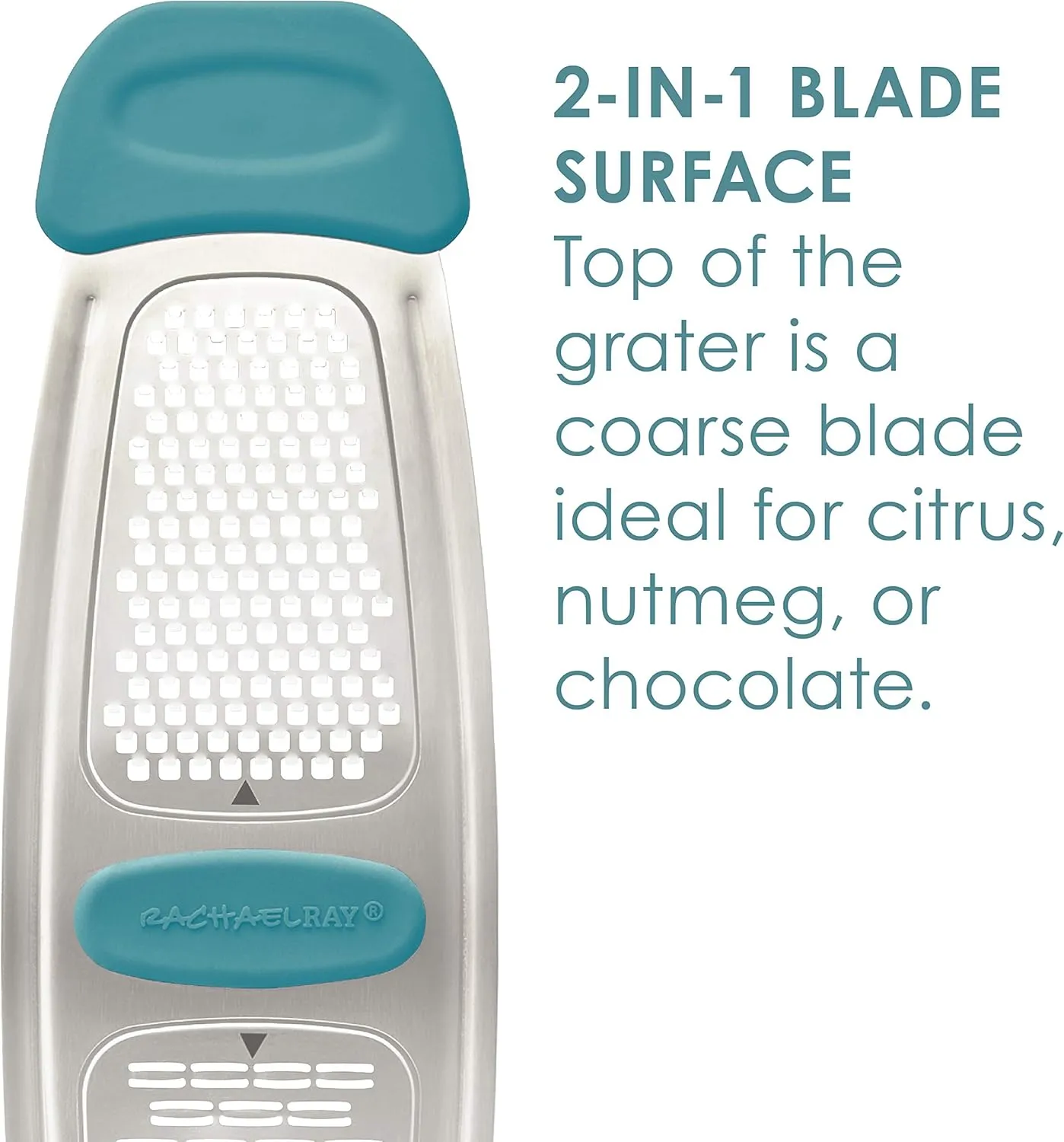 Rachael Ray Multi Stainless Steel Grater, Small, Agave Blue