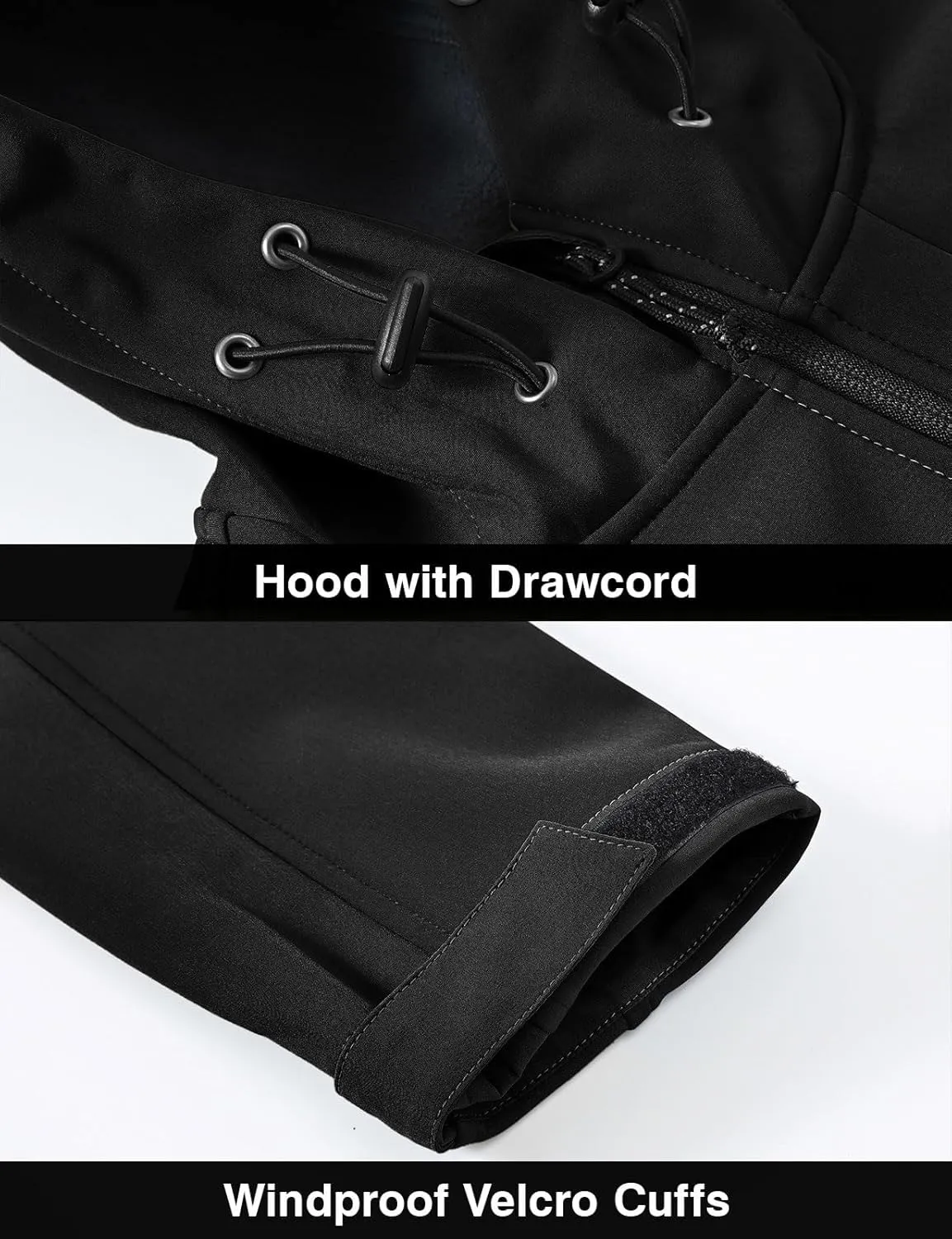 Rdruko Men's Soft Shell Jacket Fleece Lined Waterproof Lightweight Hiking Hooded Winter Jacket