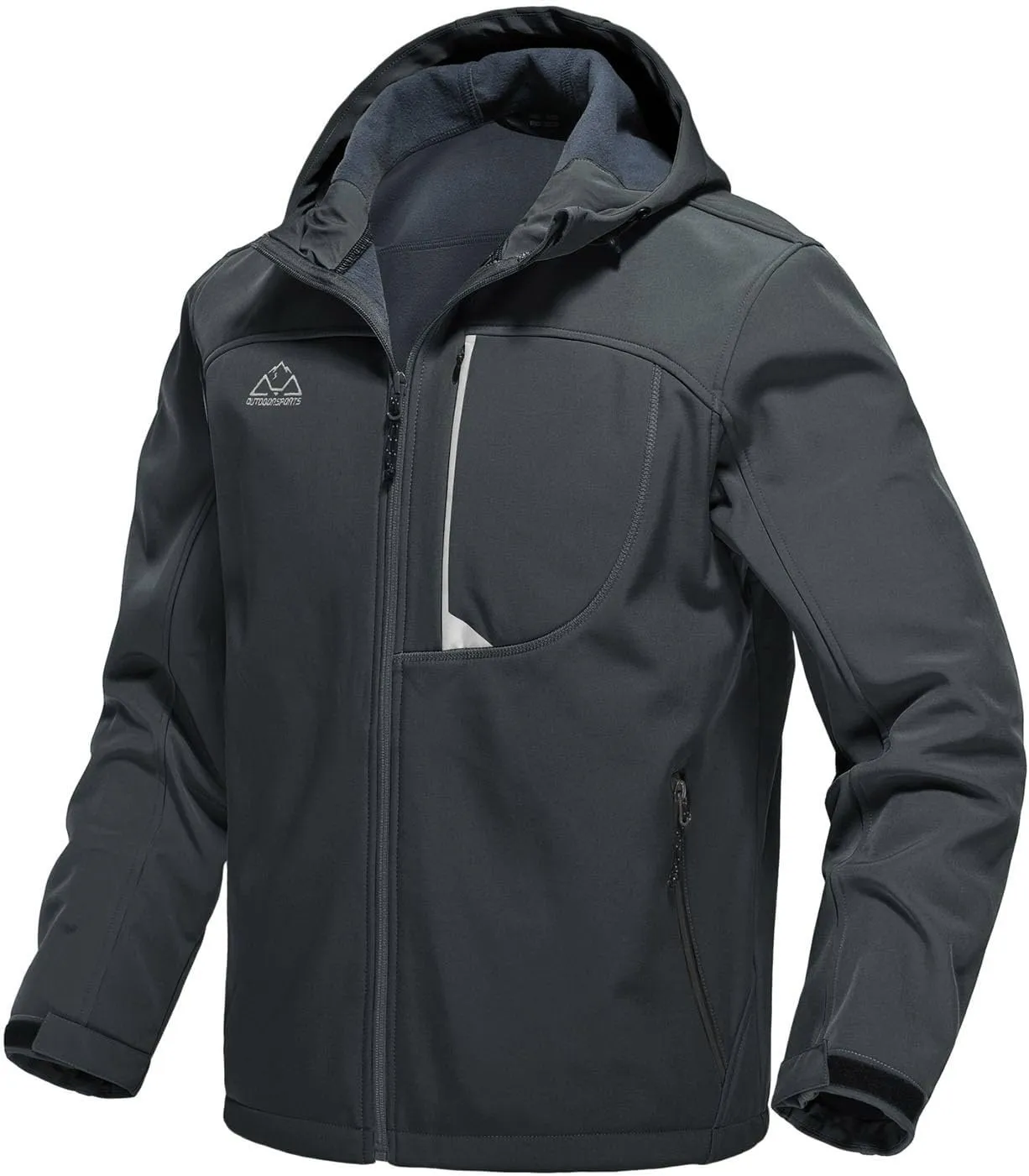 Rdruko Men's Soft Shell Jacket Fleece Lined Waterproof Lightweight Hiking Hooded Winter Jacket