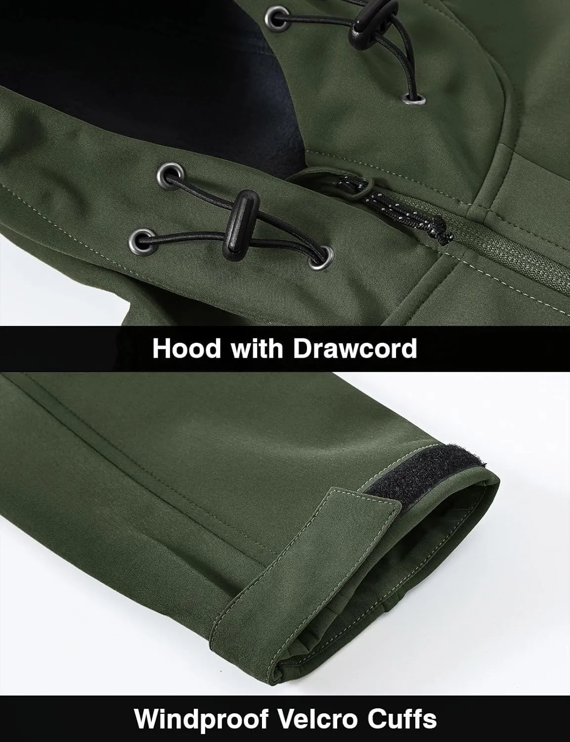 Rdruko Men's Soft Shell Jacket Fleece Lined Waterproof Lightweight Hiking Hooded Winter Jacket
