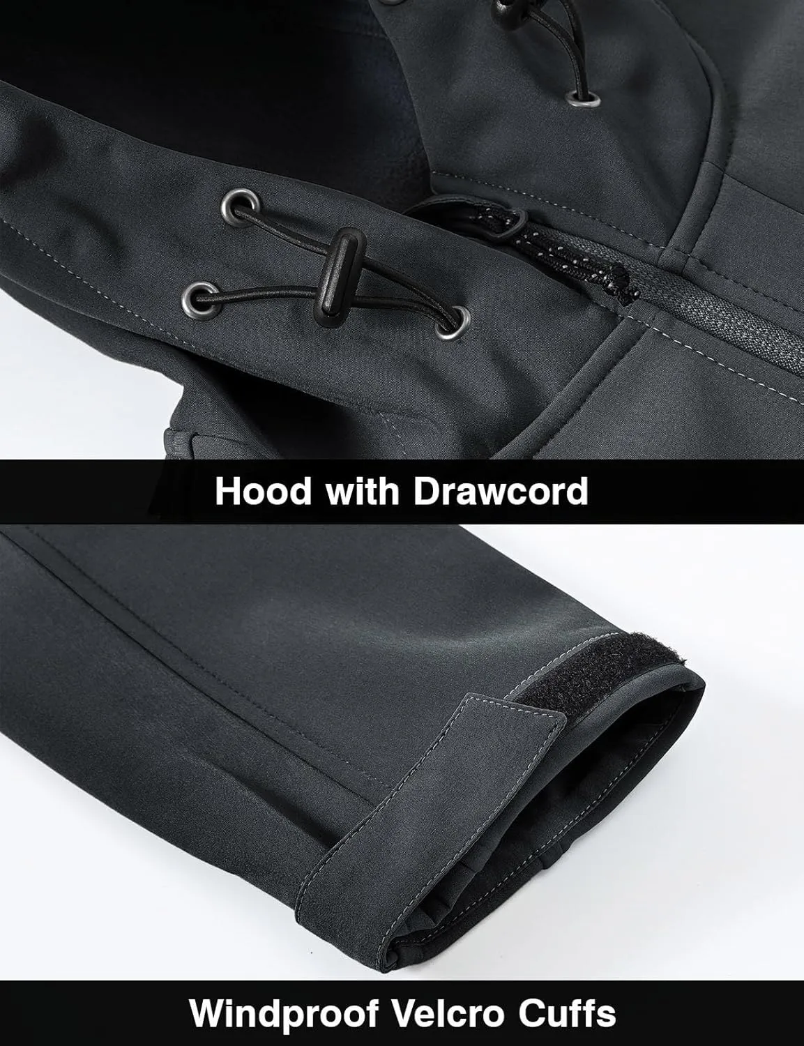 Rdruko Men's Soft Shell Jacket Fleece Lined Waterproof Lightweight Hiking Hooded Winter Jacket