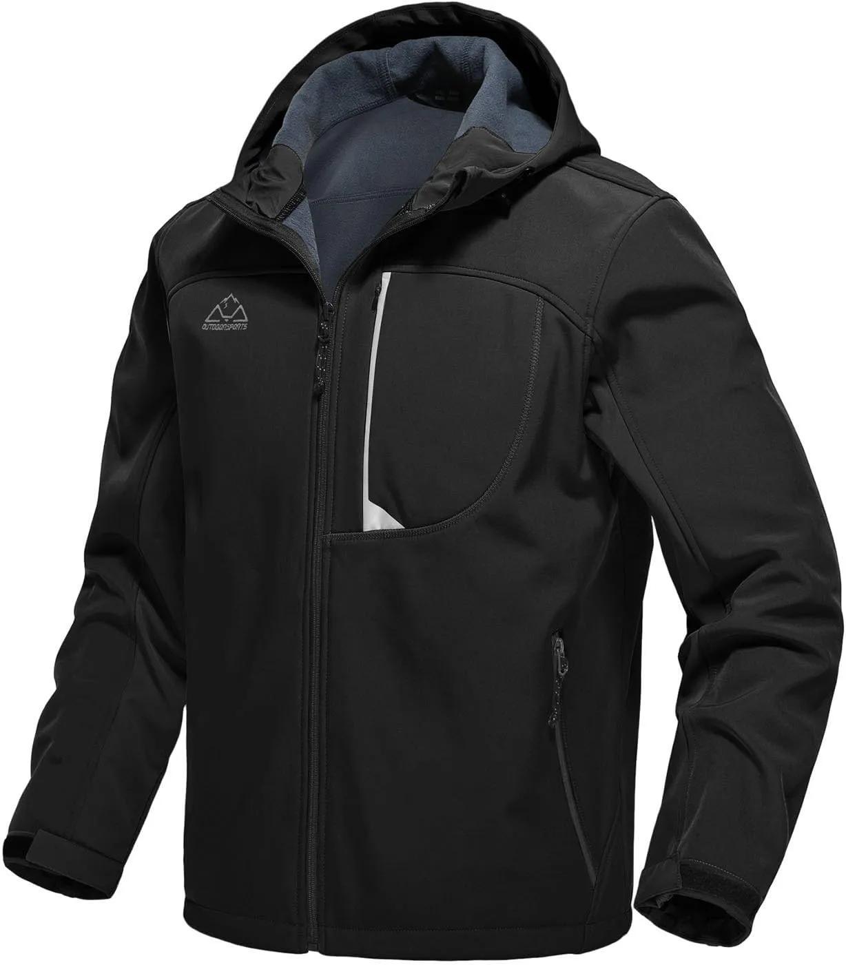 Rdruko Men's Soft Shell Jacket Fleece Lined Waterproof Lightweight Hiking Hooded Winter Jacket