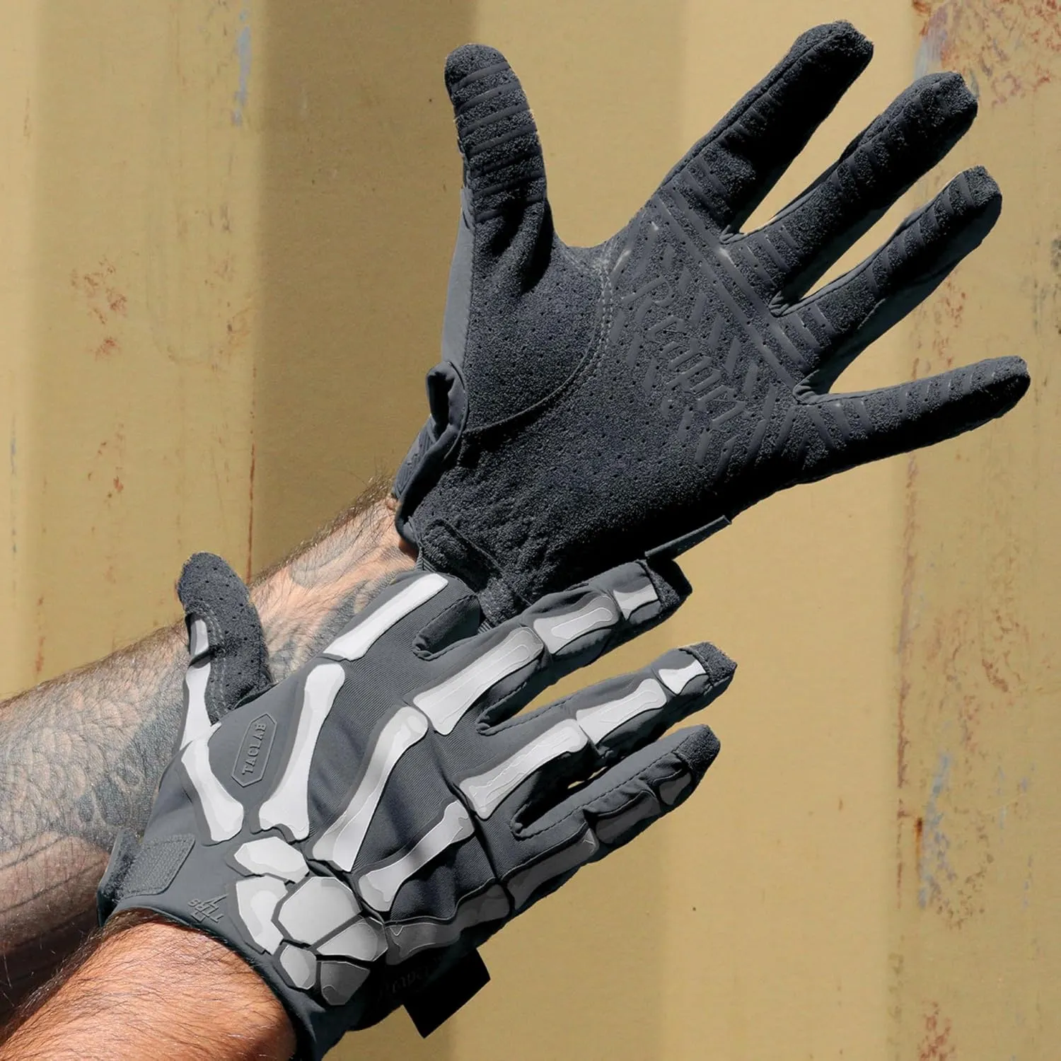 Reaper Ghost Gray Skeleton Gloves - Thin and Lightweight for Airsoft, Paintball, Cycling, Motorcycle, Multipurpose