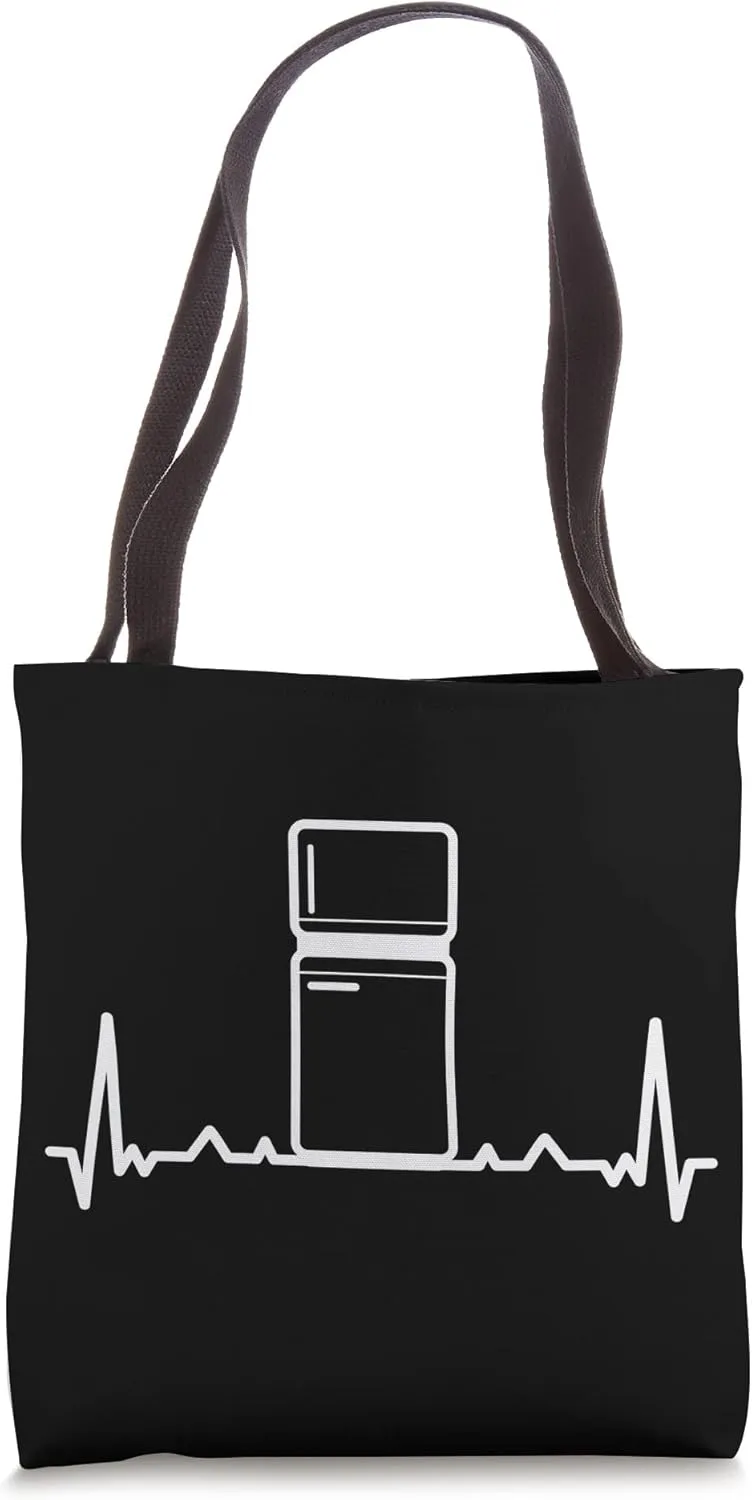 Refrigerator Heartbeat Outfit Freezer And Fridge Lover Tote Bag