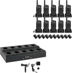 Retevis RT68 Walkie Talkies(10 Pack) Bundle with 10-Way Charger,Compact, Rugged, Heavy Duty 2 Way Radios,Multi Unit Rapid Charger, for Retevis RT68 RT68H NR10 Walkie Talkie