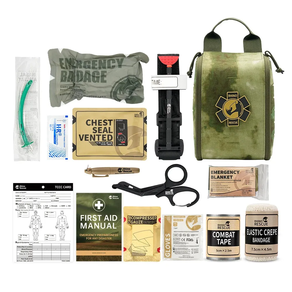 RHINO RESCUE Tactical Trauma Kit – Emergency First Aid IFAK for Outdoor & Combat Use