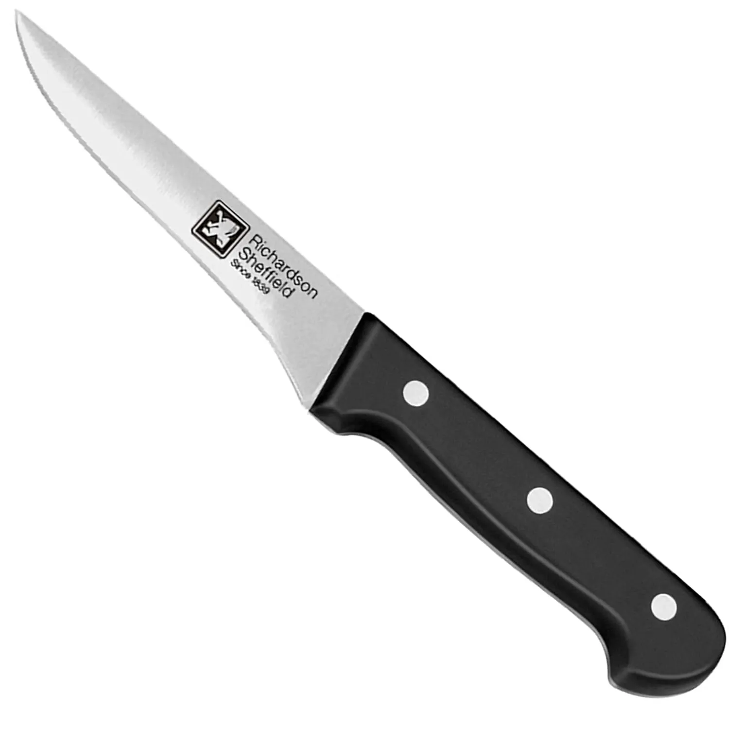 RICHARDSON SHEFFIELD FN201 Universal Professional Boning Knife 5", Stainless Steel, NSF Approved, Silver, Black