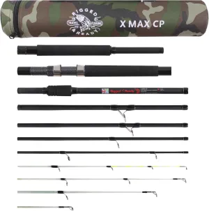 Rigged & Ready X Series Travel Fishing Rods. 6 Super Compact, Multi-Functional, Portable, Spin, Bass, Carp, Lure, Float, Fly Combos   Poles. 4 or 6 Tips & 5 to 25 Techniques Freshwater & Saltwater