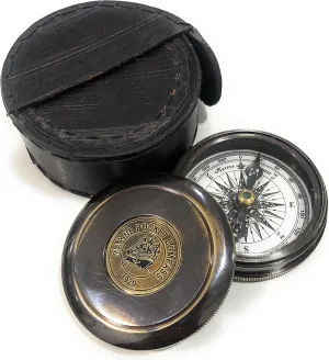 Robert Frost Poem Engraved Compass with Leather case, Unique Vintage Gift for All Occasion, Camping Compass, Boating Compass, Gift Compass, Graduation Day Gifts, Husband 2 inches Round