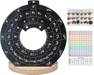 Rockhouse Circle of Fifths Wheel Metal Melody Tool Chord Wheel with Stand Holder - Music Theory Learning Tool for Guitar Piano Musicians Songwriting