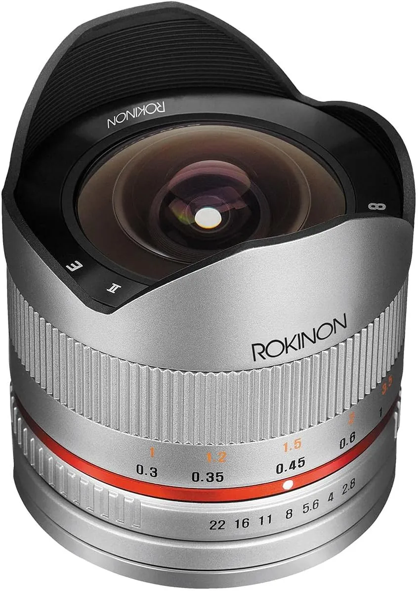 Rokinon RK8MS-E 8mm F2.8 Series 2 Fisheye Lens for Sony E Cameras, Silver