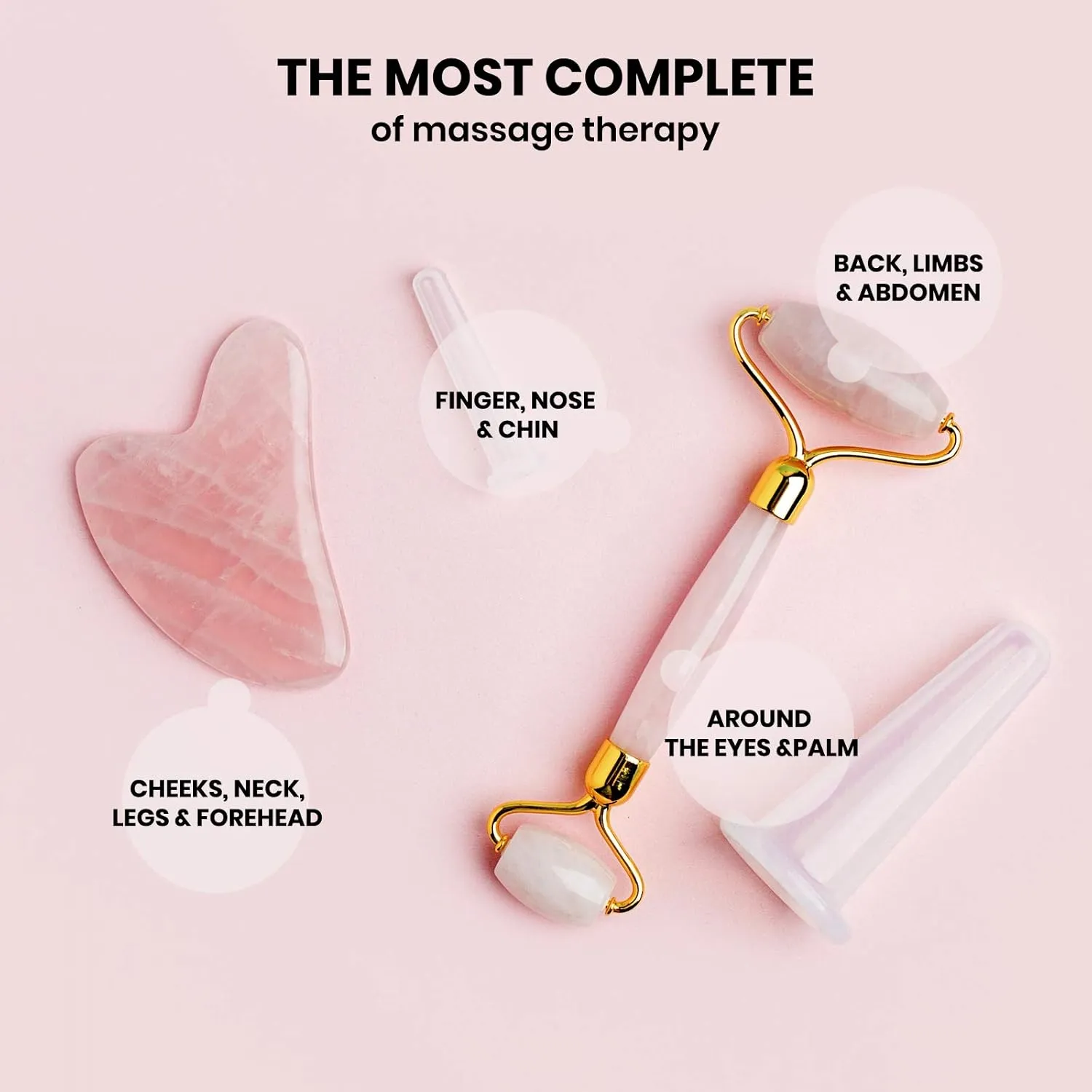 ROSELYNBOUTIQUE Gua Sha Facial Tools & Face Lift Roller for Wrinkless Natural Skincare Tool Jade Roller Guasha Tool for Face (Pink)