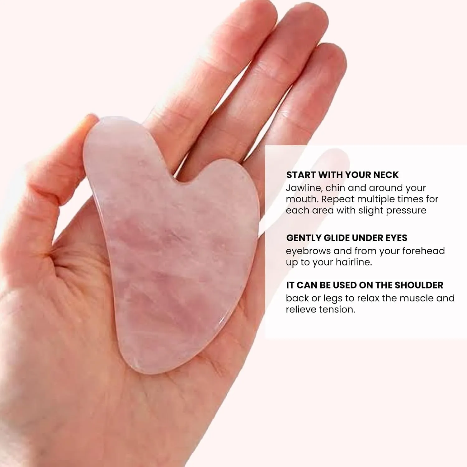 ROSELYNBOUTIQUE Gua Sha Facial Tools & Face Lift Roller for Wrinkless Natural Skincare Tool Jade Roller Guasha Tool for Face (Pink)