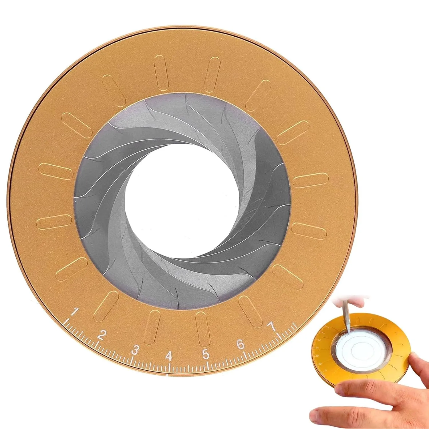 Round Measuring Tool, Adjustable Circle Maker & Pipe Diameter Measuring Tool, Aluminum Alloy & Stainless Steel, 4.92 Inch