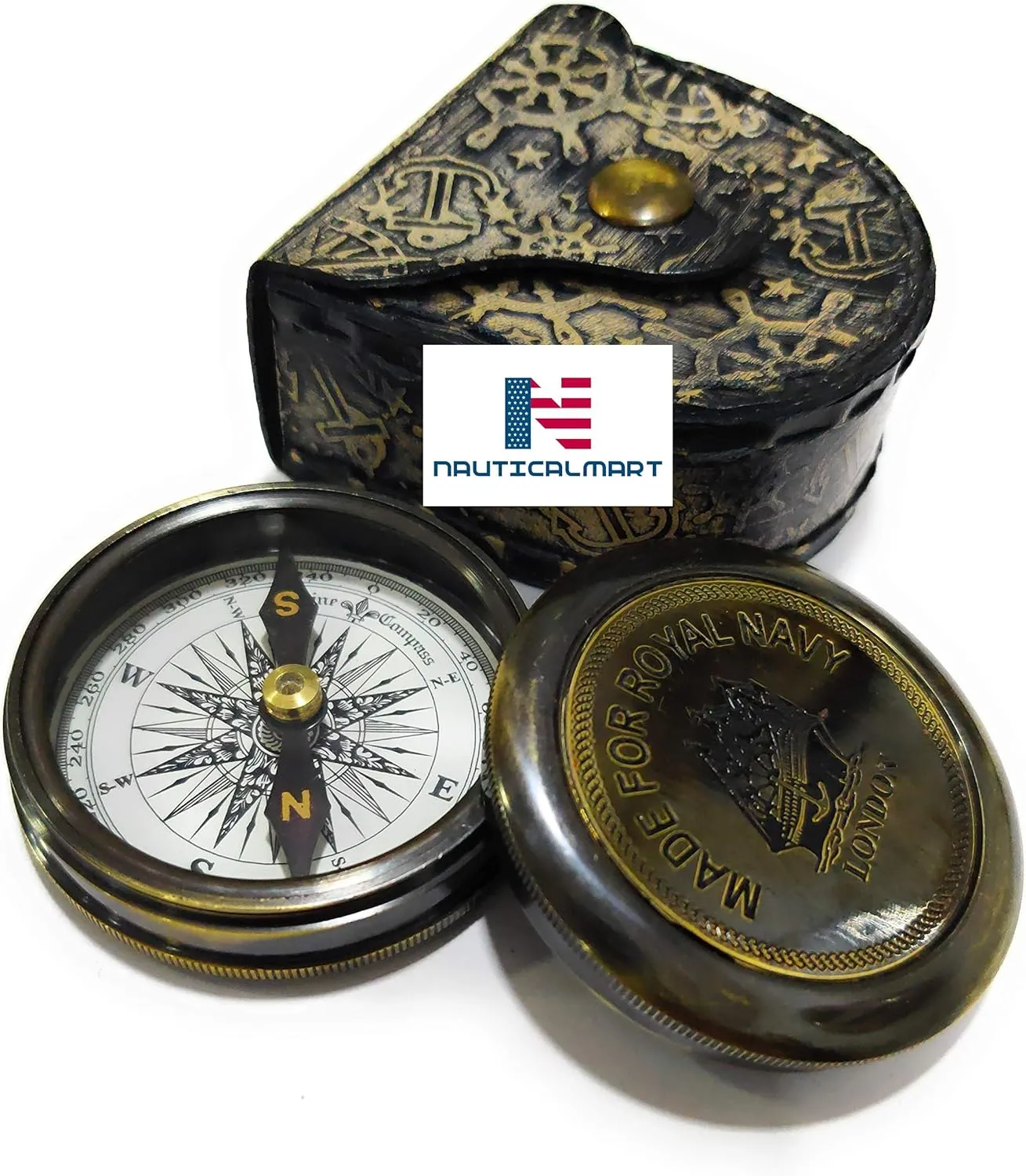 Royal Navy Brass Compass Graduation Confirmation Day Gift Marine Antique Replica Vintage Magnetic Direction Antique Compass