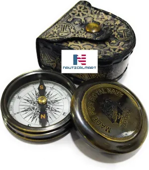 Royal Navy Brass Compass Graduation Confirmation Day Gift Marine Antique Replica Vintage Magnetic Direction Antique Compass