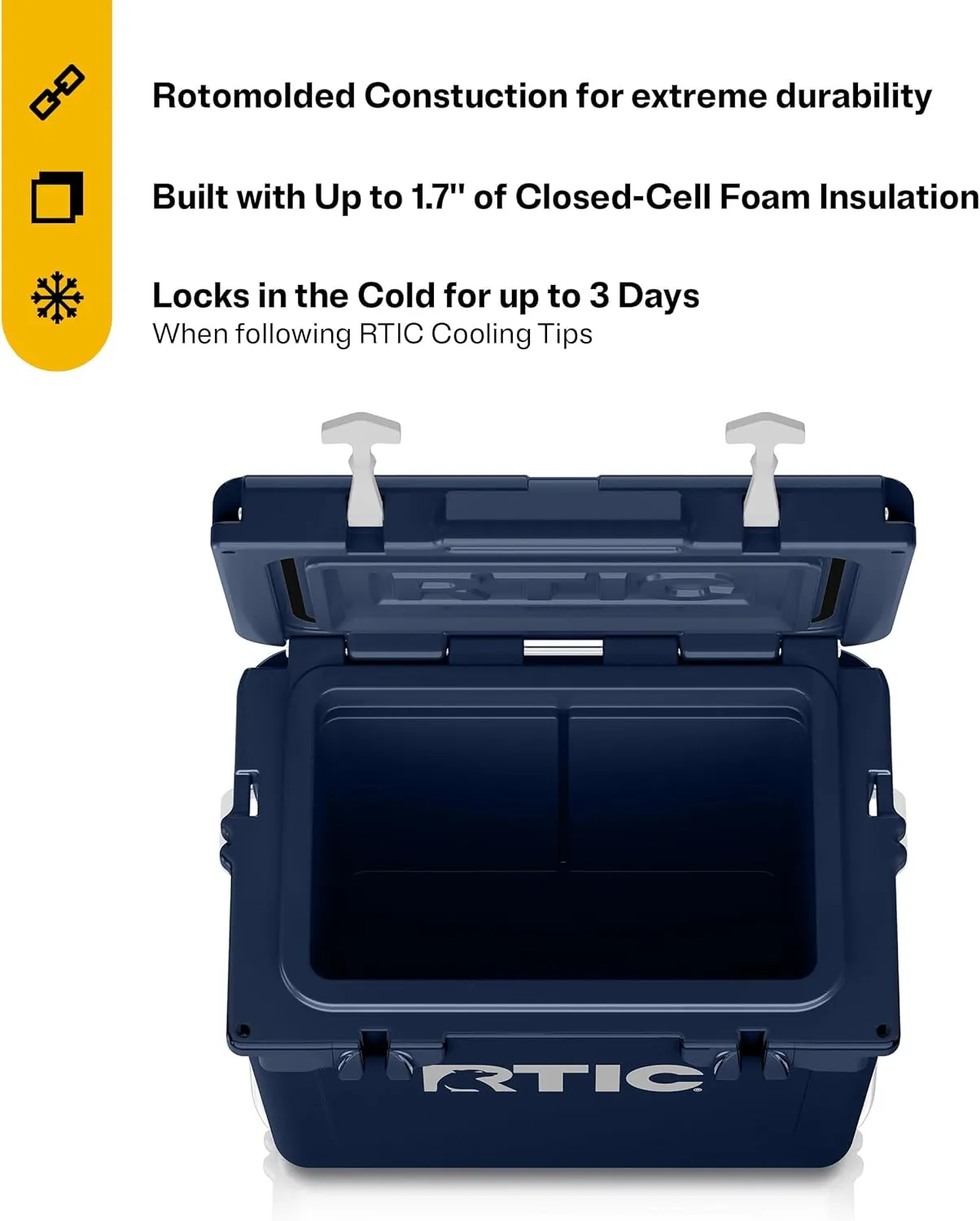 RTIC Ultra-Tough Cooler, Hard Insulated Ice Chest Box for Beach, Drink, Beverage, Camping, Picnic, Fishing, Boat, Barbecue