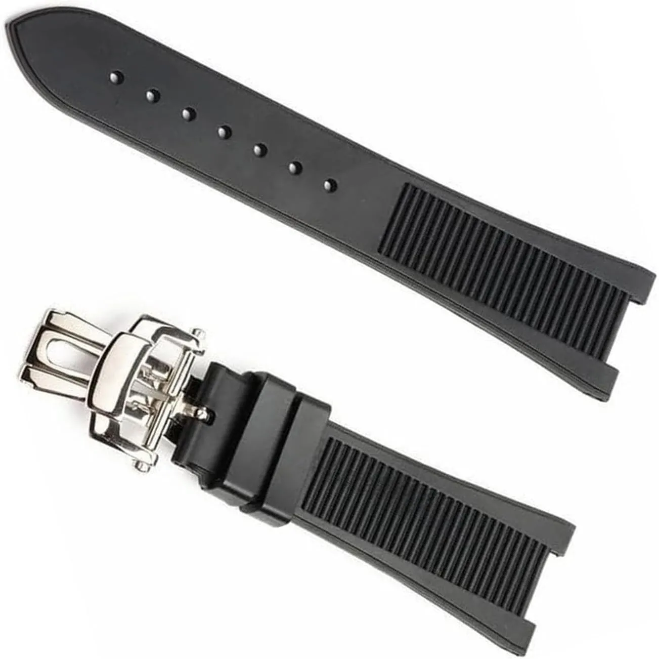 Rubber Silicone Folding Buckle Watchbands For PATEK PHILIPPE Strap Nautilus Series Watchband 25mm
