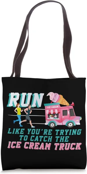 Running Runner Half Marathon Watching Spectator Iee Cream Tote Bag