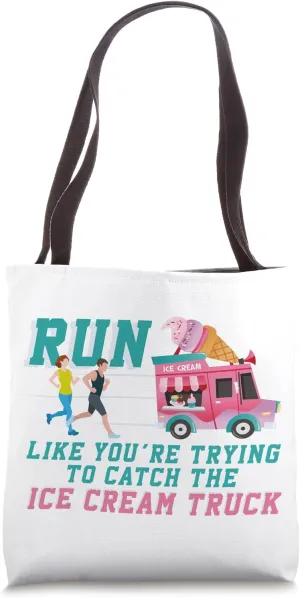 Running Runner Half Marathon Watching Spectator Iee Cream Tote Bag