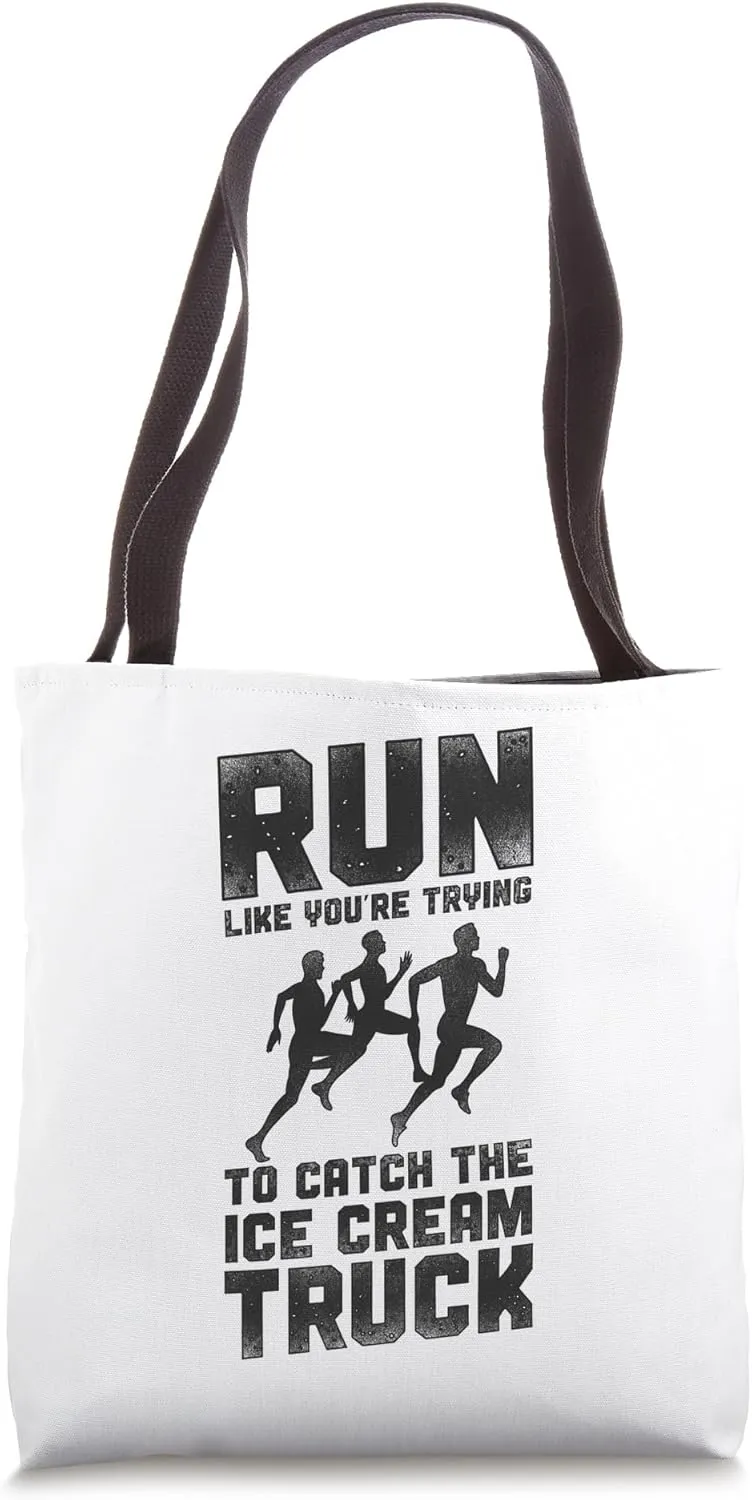 Running Runner Half Marathon Watching Spectator Vintage Run Tote Bag