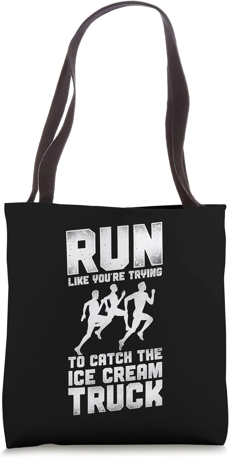 Running Runner Half Marathon Watching Spectator Vintage Run Tote Bag